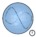 Animated spherical representation showing the generation of a fundamental multidimensional space by THAT, whose cyclical transformations are the elementary ticks of real time.