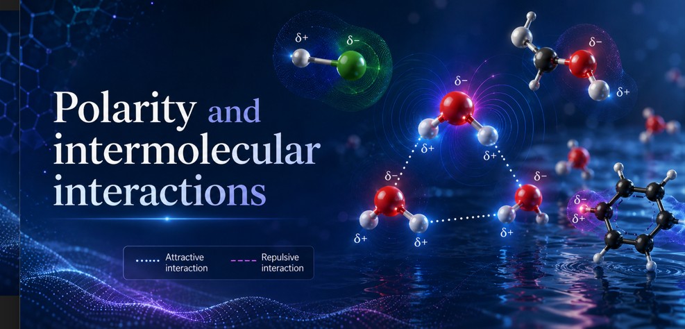 Polar molecules, dipoles and weak interactions between partially charged regions.
