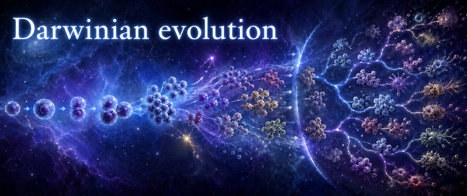 Living population showing variation, heritability, environmental constraints and cumulative selection.
