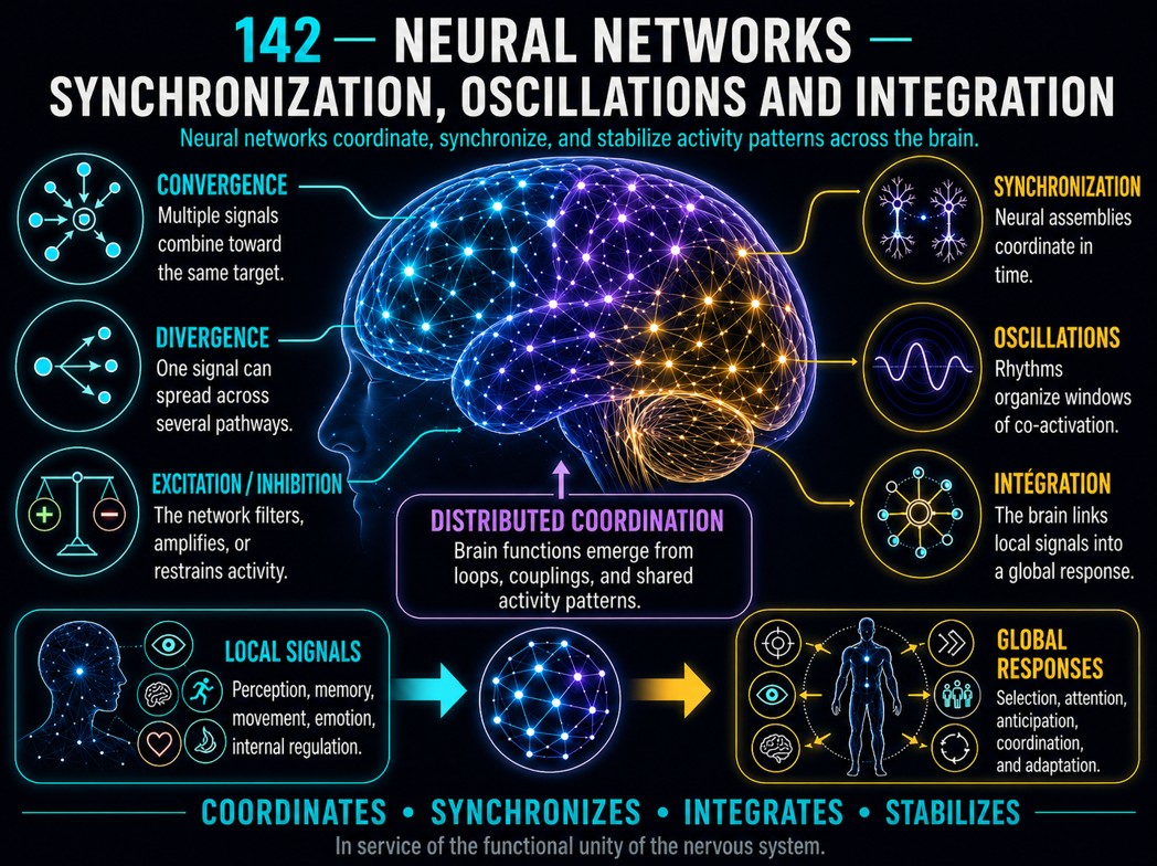 Neural networks, synchronization, oscillations and integration.