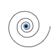 Moment cinétique intrinsèque — cas A Animation illustrant le moment cinétique intrinsèque d’un fermion, représenté par une spirale convergente vers un noyau. Ce moment résulte de la rotation des spations dans le vortex ainsi que de la rotation propre du vortex, qui peut précéder ou suivre le flux d’écoulement selon les conditions.