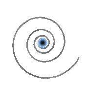 Moment cinétique intrinsèque — cas B Animation illustrant le moment cinétique intrinsèque d’un fermion, représenté par une spirale convergente vers un noyau. Ce moment résulte de la rotation des spations dans le vortex ainsi que de la rotation propre du vortex, qui peut précéder ou suivre le flux d’écoulement selon les conditions.