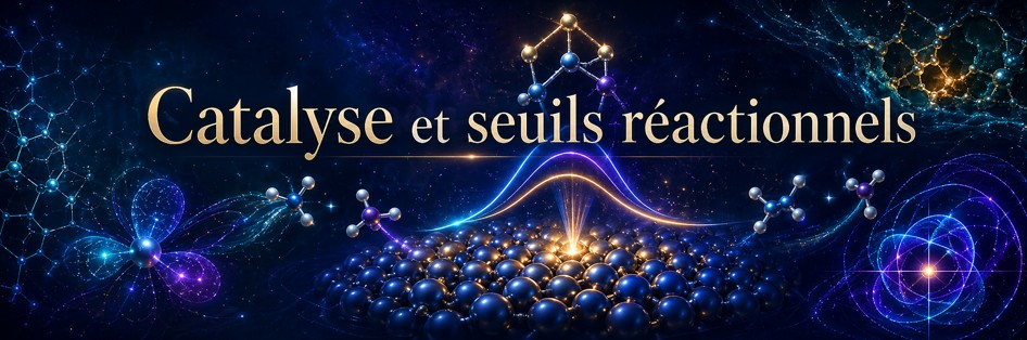 Catalyse représentée comme chemin réactionnel alternatif abaissant le seuil de réorganisation.