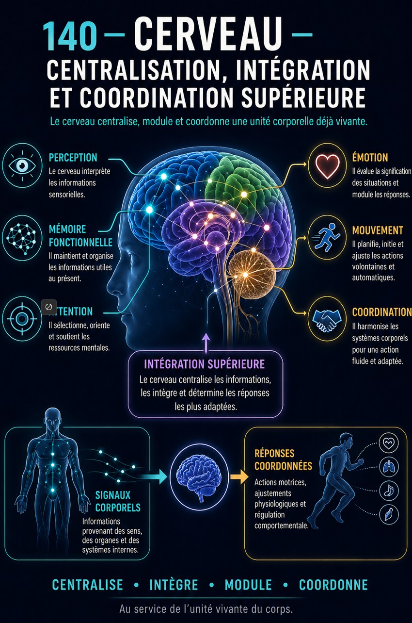 Cerveau, centralisation, intégration et coordination supérieure.