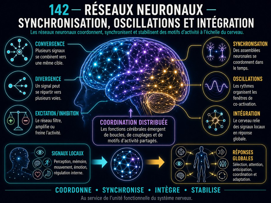 Réseaux neuronaux, synchronisation, oscillations et intégration.